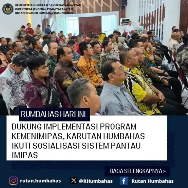 Perkuat Pengawasan Pemasyarakatan, Karutan Humbahas Ikuti Sosialisasi Pantau Imipas