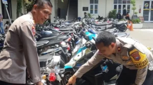 Panen kendaraan, polresta malang kota sita ratusan motor melanggar aturan