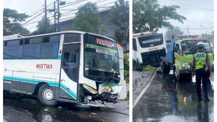 Bus Kecelakaan Di Semarang, Tabrak Pohon Akibat Jalan Licin