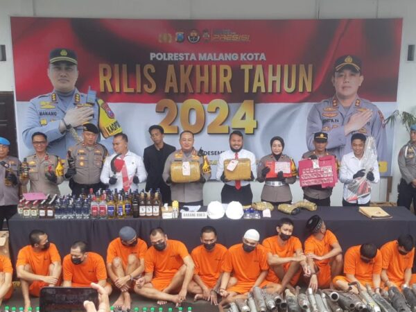 Polisi Ungkap 149 Kasus Narkoba Sepanjang Tahun 2024, Kota Malang