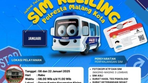 Warga Kota Malang, Ini Jadwal Sim Keliling Januari 2025